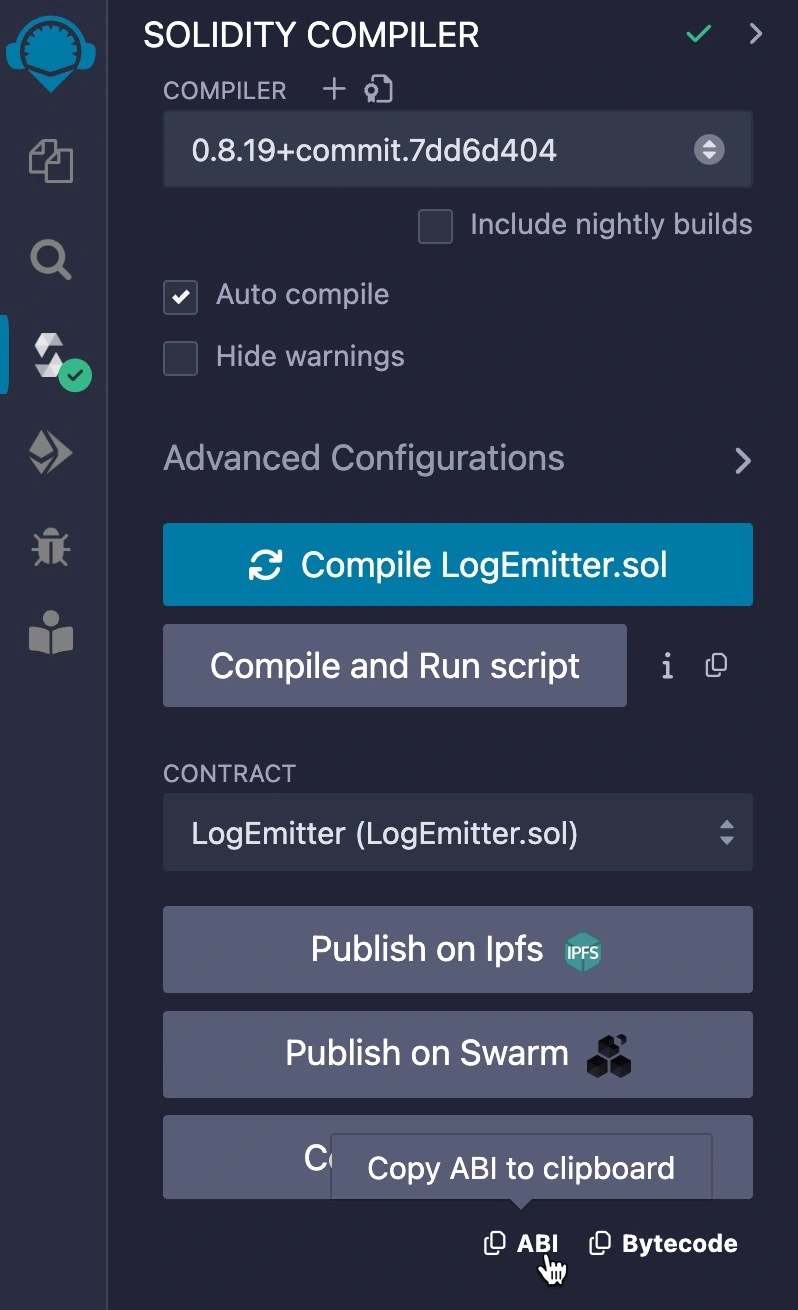 Chainlink Data Streams Remix Log Emitter ABI